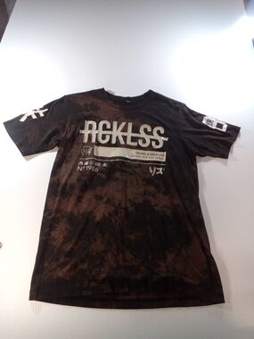 Young & Reckless Men's Black Graphic Logo Tee Short Sleeve Crew Neck M (Q-07)